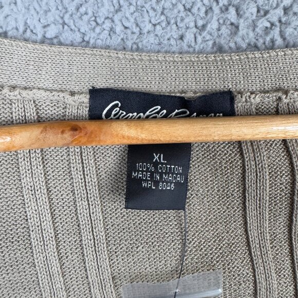 Arnold Palmer Sweater Mens Size XL Camel Brown Cardigan VTG Loose Fit Old Money - Picture 9 of 14
